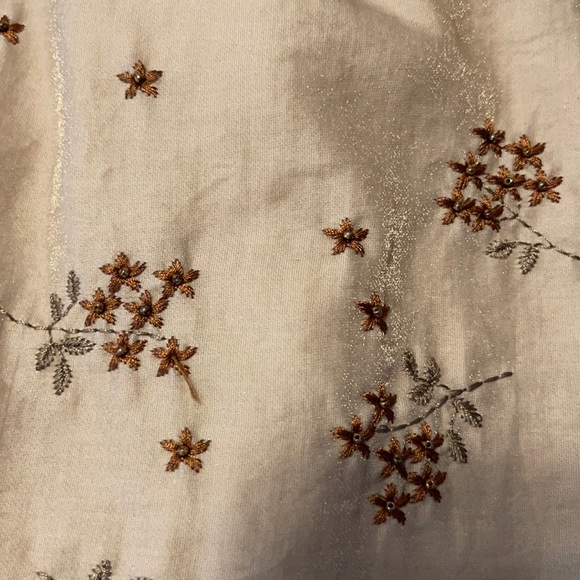 Dana Buchman S 12 Women’s Cream Embroidered Pants - Picture 3 of 12